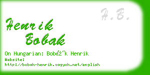 henrik bobak business card